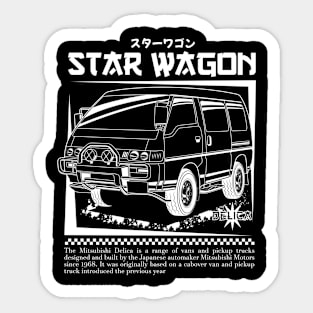 Jdm white print delica advanture Sticker